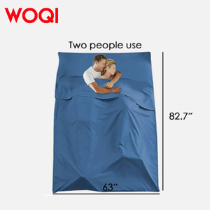 Woqi Trọng lượng nhẹ và thoáng khí duy nhất/Hai Túi ngủ lót bên trong cắm trại, du lịch, nhà ánh sáng tấm ga trải giường - Product Image 3