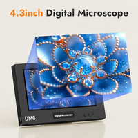 50-1000X Digital Microscope with 4.3 Inch LCD Screen 8 LED Lights for Phone Repairing Inspection Children Educational