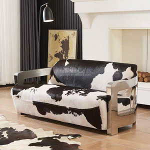 Ensemble de canapés <span class=keywords><strong>et</strong></span> fauteuils <span class=keywords><strong>vintage</strong></span> industriels en <span class=keywords><strong>cuir</strong></span> de vache véritable avec <span class=keywords><strong>fauteuil</strong></span> en <span class=keywords><strong>acier</strong></span> inoxydable pour appartements, hôtels <span class=keywords><strong>et</strong></span> salons - Product Image 4