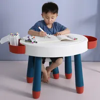 फैक्टरी थोक बच्चों पीपी Funiture बहु-समारोह लेगो खिलौना टेबल बच्चों के अध्ययन की मेज के साथ भंडारण बॉक्स डेस्क