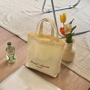 Bolsa de Mano Grande de Lona de Algodón con Logotipo Impreso Personalizado, Bolsa de Compras de Hombro de Alta Calidad - Product Image 5