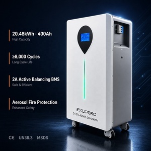 Batterie LiFePO4 51,2V 400Ah 20kWh Empilable pour Stockage Solaire avec BMS à Équilibrage Actif et Protection Incendie par Aérosol Growatt Victron - Product Image 1