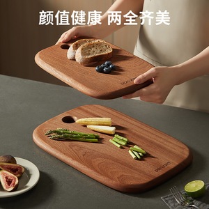 Ebony Cutting Board Solid Wood Rectangle Anti Bacterial Kitchen Chopping Block - Product Image 2