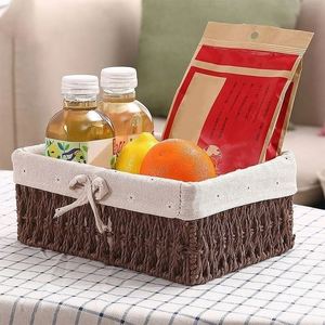 Counter Baskets for Kitchen Imitation Rattan Laundry Basket With Wood Lids <strong>Childrens</strong> <strong>Washing</strong> Stackable Under Shelf Storage Small - Product Image 2