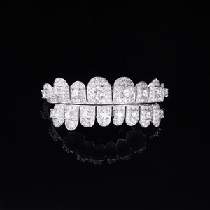 Yuvarlak baget parlak kesim Hip Hop elmas <span class=keywords><strong>Grillz</strong></span> ile moda takı özel <span class=keywords><strong>Grillz</strong></span> Vvs Moissanite diş <span class=keywords><strong>Grillz</strong></span> - Product Image 6