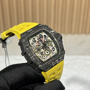 Men's Luxury Watch Blue Crystal Glass 11-03 <b>Red</b> Carbon Fiber Flyback Timing Racing Sport High Quality Automatic Watch - Product Image 1