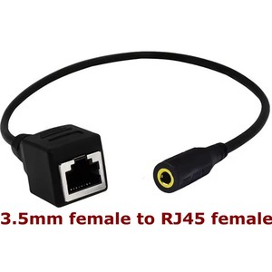 Cable <span class=keywords><strong>adaptador</strong></span> de audio TRS de 0.2m con conector <span class=keywords><strong>macho</strong></span> y hembra de 3.5mm <span class=keywords><strong>a</strong></span> conector hembra RJ45 para Ethernet, utilizado en la computadora. - Product Image 2