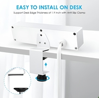 Multiprise à pince de bureau avec 3 ports USB et 4 prises US pour bureau, maison, salon