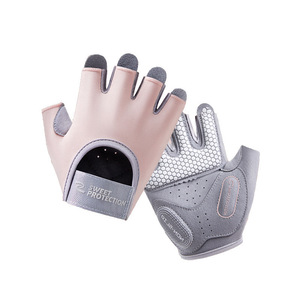 <b>Half</b> Finger Fitness Gloves Unisex PU Leather Non <b>Slip</b> Breathable Gym Weight Lifting Cycling Training - Product Image 5