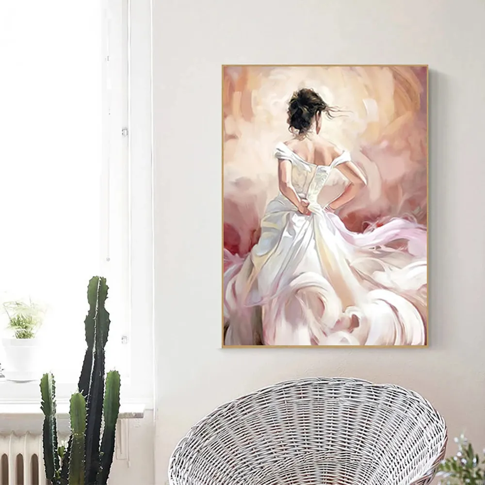 Entrada decorativa pintura moderna minimalista de lujo luz chica vista dormitorio cuadros Fondo Sala de Arte de la pared