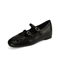 Chaussures plates rétro pour femmes, style Mary Jane, à bout rond, avec semelle intérieure invisible pour augmenter la taille, chaussures de ballet