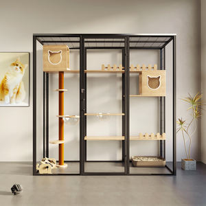 Luxe Mode Chat Villa Cage <span class=keywords><strong>Prix</strong></span> Usine Verre Trempé Pet House avec Motif D'impression pour Salon - Product Image 1