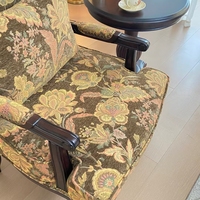 Canapé simple en tissu de style américain vintage, fauteuil tigre, salon, balcon, loisirs, tabouret en bois massif à dossier haut