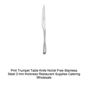 Couteau de table Pinti Trumpet, sans nickel, en acier inoxydable, épaisseur 3 mm, fournitures de restauration, vente en gros - Product Image 2