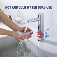 Grifo de Lavabo Inteligente Integrado de Latón de Primera Calidad con Sensor Infrarrojo, Grifo Automático Sin Contacto para Ahorro de Agua