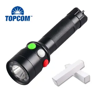 TOPCOM אדום לבן ירוק אות אור LED פנס USB נטענת לפיד טריקולור חירום מנורת איתות רכבת