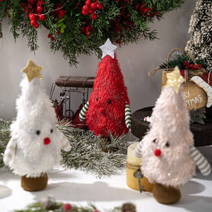 Wholesale Handmade Eco-Friendly Plush <b>Christmas</b> <b>Tree</b>-shaped <b>Desktop</b> Ornaments for Home Party Display Decor - Product Image 3