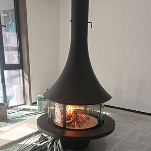 Cheminées intérieures en bois modernes pour la maison 360 °   Verre résistant aux hautes températures, montage au plafond suspendu, rotation libre, 1000 mm - Product Image 6