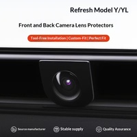 Coques de protection pour caméra avant/arrière de voiture de sport, type adhésif en PVC pour Tesla Model Y Juniper/Model YL 2021-2023
