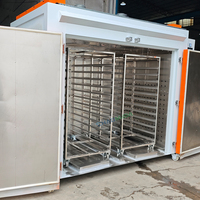 Four électrique industriel avec moteur pour le séchage de poudres, équipé de chariots à étagères en acier inoxydable 380V/220V