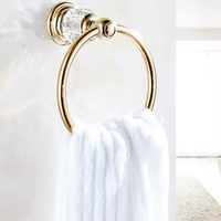 HLK Ensemble d'accessoires de salle de bain en acier inoxydable et alliage de zinc avec finition de couleur or/chrome pour hôtels