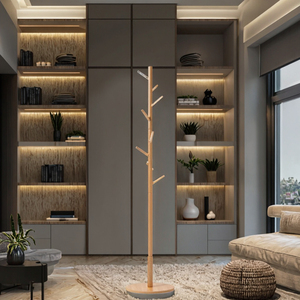 Mueble de Madera y Hierro para Sala de Estar, Moderno y Multifuncional, Perchero para Sombreros y Abrigos, Plegable, Resistente, de Pie - Product Image 6