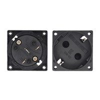 YDK-02 Prise murale coréenne EU Schuko PDU 250V 16A KC pour cuivre noir avec mise à la terre automatique et obturateur