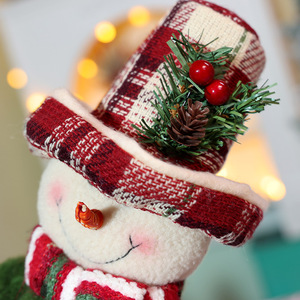 Chaise à bascule de Noël avec figurine de bonhomme de neige assis, décorations de Noël pour la maison, cadeau de Noël - Product Image 3