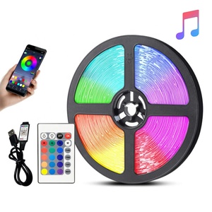 แถบไฟ LED ควบคุม<span class=keywords><strong>เพลง</strong></span>2m/3M/5M แถบไฟ LED RGB แบบยืดหยุ่น IP65แถบไฟหลังทีวี - Product Image 1
