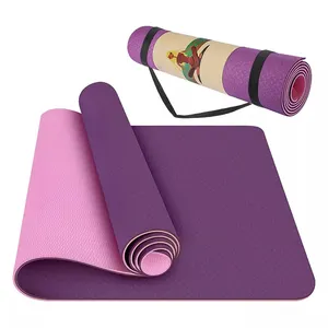 Produsen Profesional Hitam Tpe Non Slip Yoga Mat Tebal