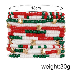 Halloween <b>Beaded</b> <b>Bracelet</b> Set Multicolor Seed Beads Star Design Party Jewelry Unisex - Product Image 5