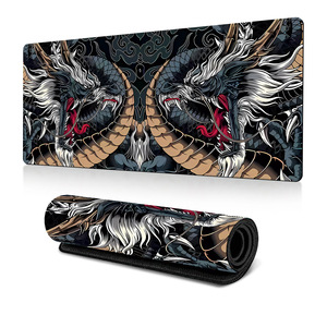 Dragon Großes Gaming-Mauspad Schreibtischunterlage, Hochwertiges Mikrogewebe für Präzise Maussteuerung, Rutschfeste Gummiunterseite, Genähte Kanten - Product Image 1