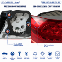 Conjunto de Luces Traseras LED para BMW Serie 3 E92 Coupé, OE 63217251957, Enchufar y Usar, Ajuste Directo, 320i 328i 335i M3 LCI, Homologado