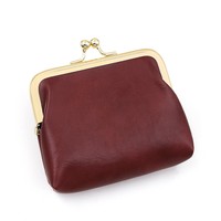 Porte-monnaie compact en cuir personnalisé avec logo, pochette pour écouteurs, fermeture à pression, résistant à l'eau, écologique, durable, tendance