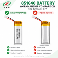 Cellule rechargeable Li-Polymère 851640 600mAh 620mAh 3.7V avec PCM pour instrument de beauté et appareil de soin de la peau, directement de l'usine
