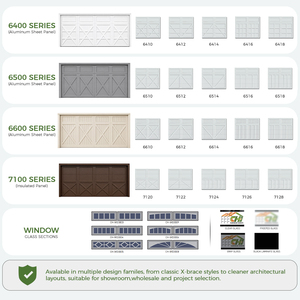 <span class=keywords><strong>Porte</strong></span> <span class=keywords><strong>de</strong></span> <span class=keywords><strong>garage</strong></span> sectionnelle résidentielle en panneaux d'aluminium, style chariot, étanche, finition polymère - Product Image 6