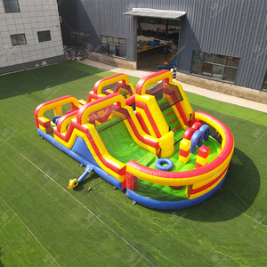 Blue Red Color <strong>Obstacle</strong> <strong>Course</strong> <strong>Inflatable</strong> <strong>Obstacle</strong> <strong>Course</strong> for Kids Adults - Product Image 3
