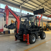 neuer mini-traktor heckbagger kompakt abschleppbar mit lader und 3-in-1 bagger kabinen-zubehör 4x4 zum verkauf in china