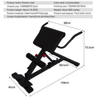 Chaise romaine professionnelle américaine en promotion avec structure robuste, banc d'hyperextension pour exercices abdominaux et de la taille en salle de sport