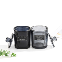Nouvelle Arrivée de Haute Qualité, Porte-Bougie Carré en Verre à 3 Mèches Personnalisable et Coloré avec Couvercle, Ornement de Noël, Décoration d'Intérieur