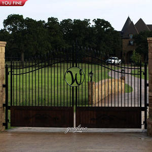 Puerta <span class=keywords><strong>principal</strong></span> residencial personalizada, puerta grande de hierro forjado - Product Image 1