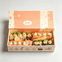 Caja de Papel para Sushi para Llevar, Cajas Magnéticas de Lujo a Buen Precio, Contenedor de Sushi para Llevar de Restaurante