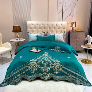 Deluxe & Rich contemporary Elegant Professional Super Soft 100s hotel jacquard Charmeuse silk bedding/used hotel bed sheets set