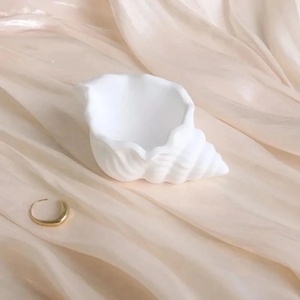 White Shell Conch Photo Props Storage Tray Small Seashell Jewelry Tray for <b>Earrings</b> Necklaces Rings Display - Product Image 4