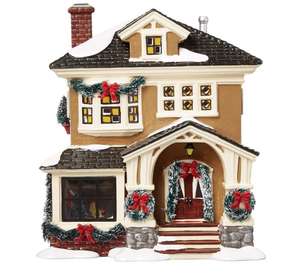 Polyrésine/résine décoration de noël Village de neige noël au Lit de grand-mère - Product Image 1