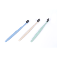 Brosse à dents manuelle en paille de blé à poils souples, écologique, avec logo personnalisé, pour adultes, vente en gros en vrac pour la maison
