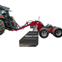 Nivellement laser du terrain, machine de nivellement du terrain par satellite avec une précision au centimètre près, niveleur de terrain tiré par tracteur de type col de cygne