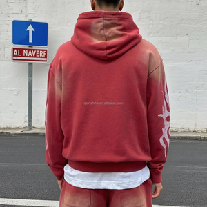 Sudadera con capucha con serigrafía de Primavera de alta calidad, sudaderas con capucha personalizadas de gran tamaño, ropa de calle Unisex, sudaderas con capucha gráficas de lavado ácido - Product Image 3