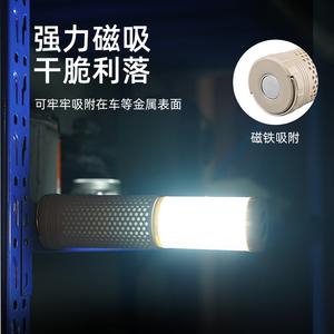 Nouvelle lampe de camping rétractable d'extérieur transfrontalière à LED rechargeable bicolore magnétique pour le camping - Product Image 4