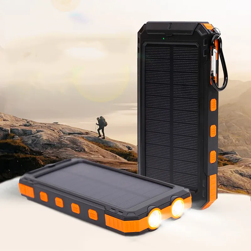 Portable Solar Charger 10000mah & 8000mah Big Capacity Waterproof Outdoor Camping Power Bank